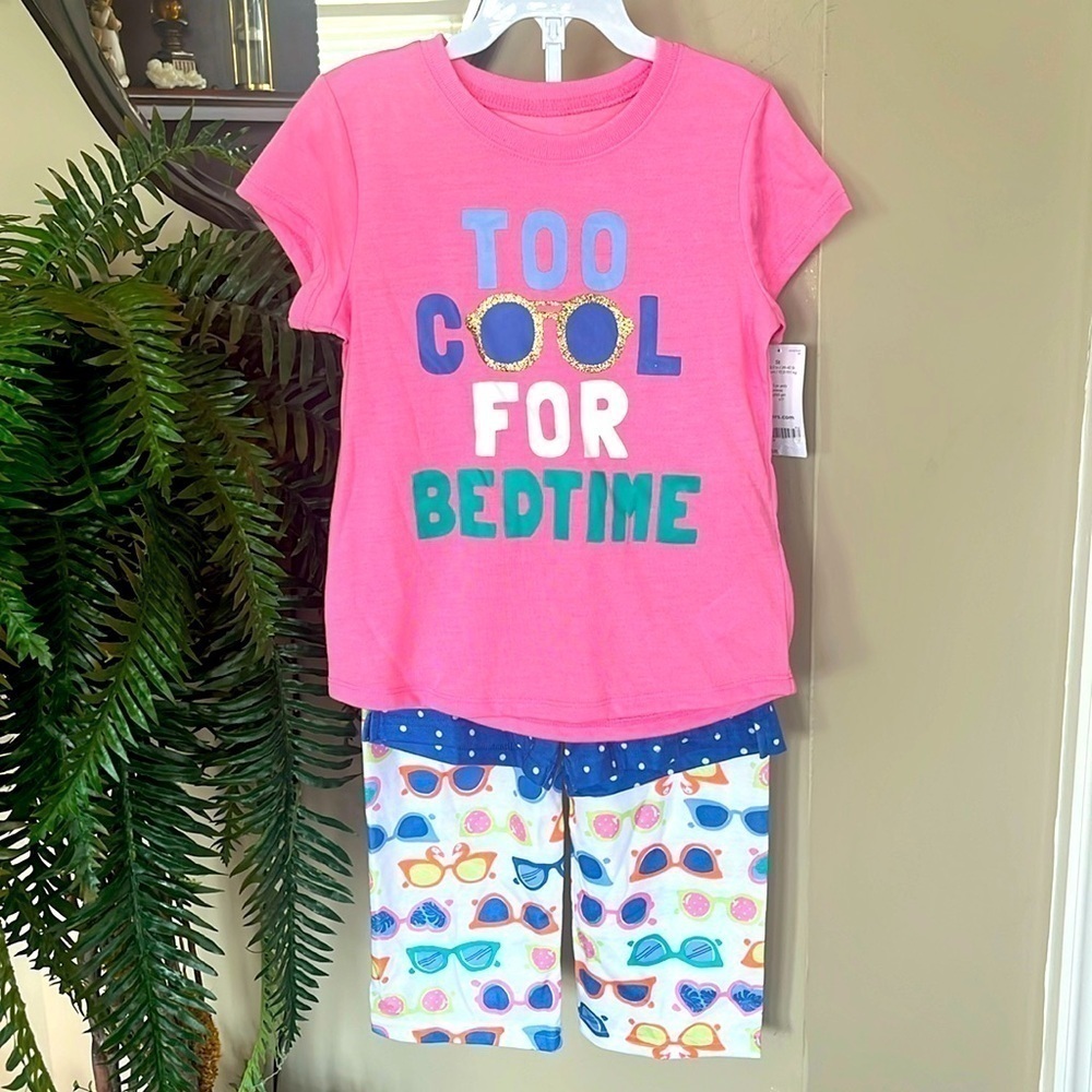 Brand New Carter’s 3-Piece Pajama Set Too Cool for Bedtime Sunglasses Sleepwear